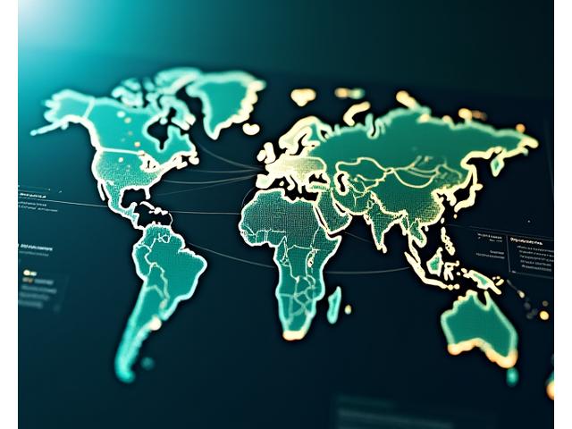 Global investment map with financial data overlays and diverse currency symbols